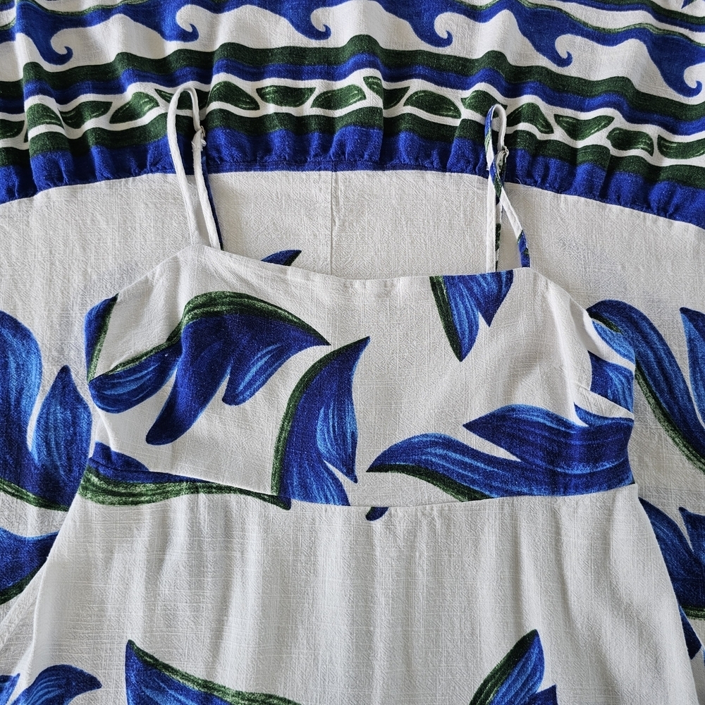 Lable Of Love XL Woman's Blue and White Spaghetti Strap Sundress Maxi - Picture 8 of 14